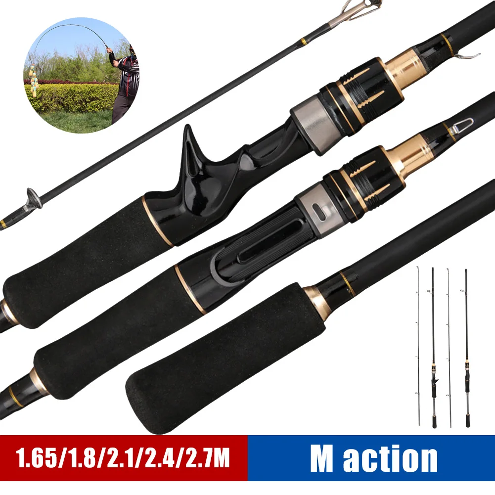 

Fishing Rod 1.65/1.8/2.1/2.4/2.7m Spinning Casting Rod Fishing Lure Pole 2pcs Carp Perch Fishing Freshwater Acessories M Action