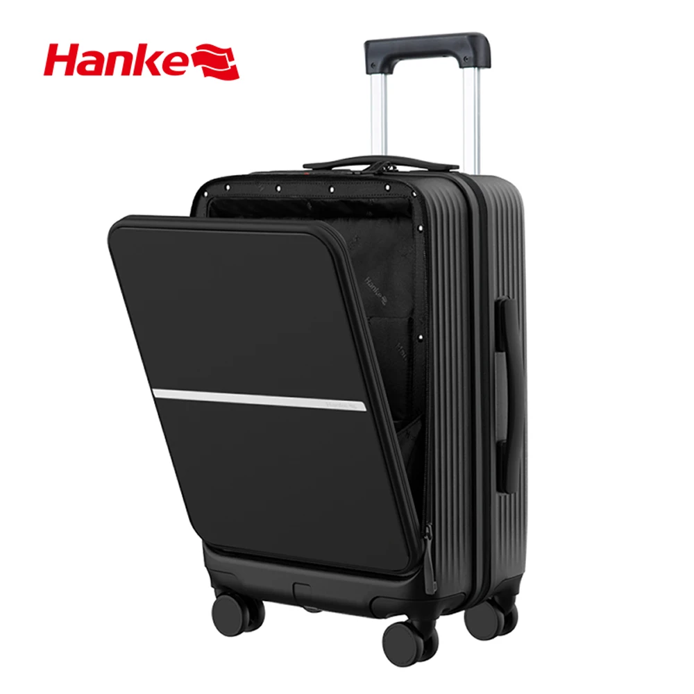 

Дорожный чемодан Hanke для деловых мужчин, чемодан на колесиках с вращающимся спиннером, Жесткий ПК TSA замок, 20-дюймовая кабина H9850