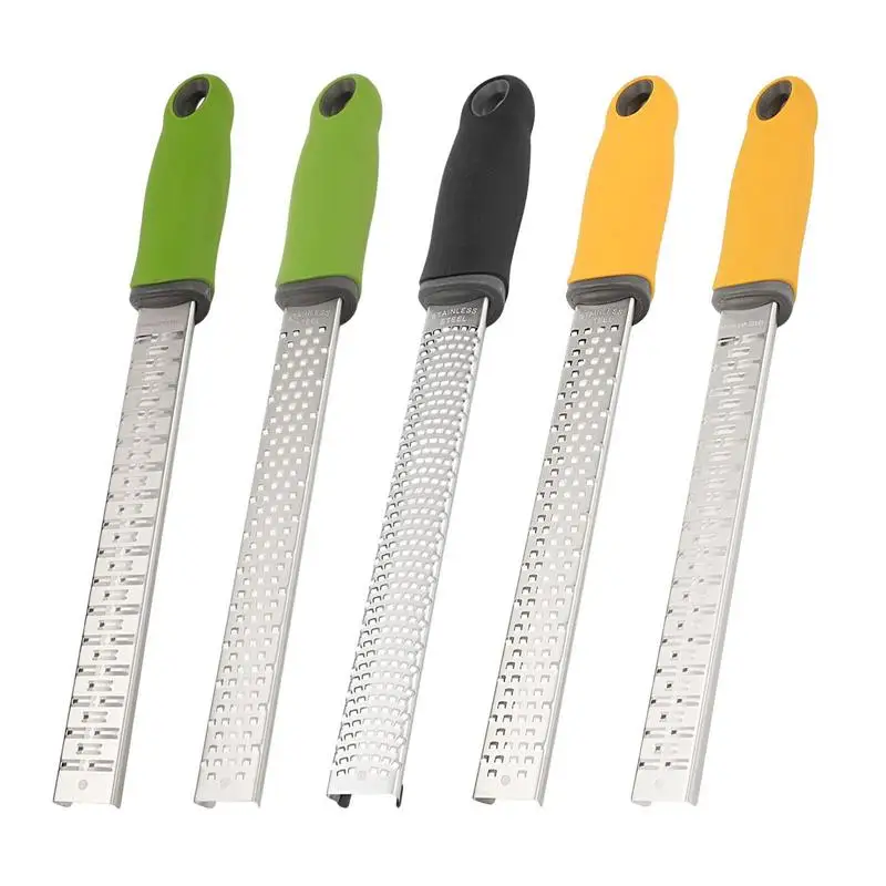 Cheese Grater Stainless Steel Zester Manual Parmesan Cheese Grater Ergonomic Handle Zester Kitchen Tool For Lemon Citrus Fruits