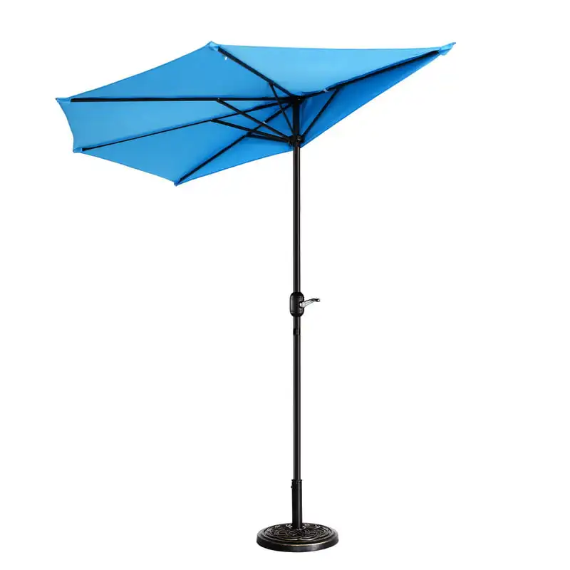 Half Umbrella for Balcony, Porch, or Deck, Blue
