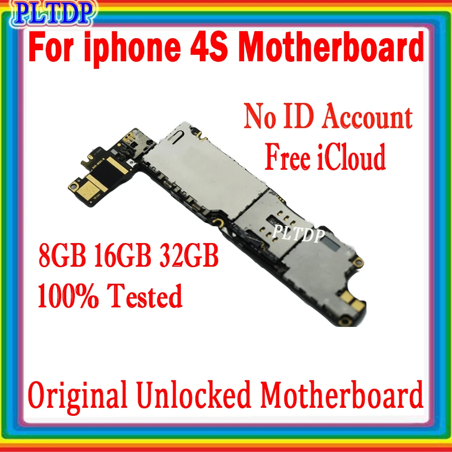 

100% Test & Good Working 4s Motherboard Original Unlocked Logic Boards for iphone 4s Mainboard Cellphone Boards Free Shipping