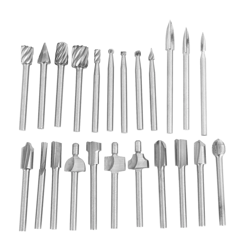 

23 Pieces Wood Carving Tool Engraving Drill Accessories Set ,10 Carbide Engraving Bits,10 Wood Router Bits,Rotary Tools