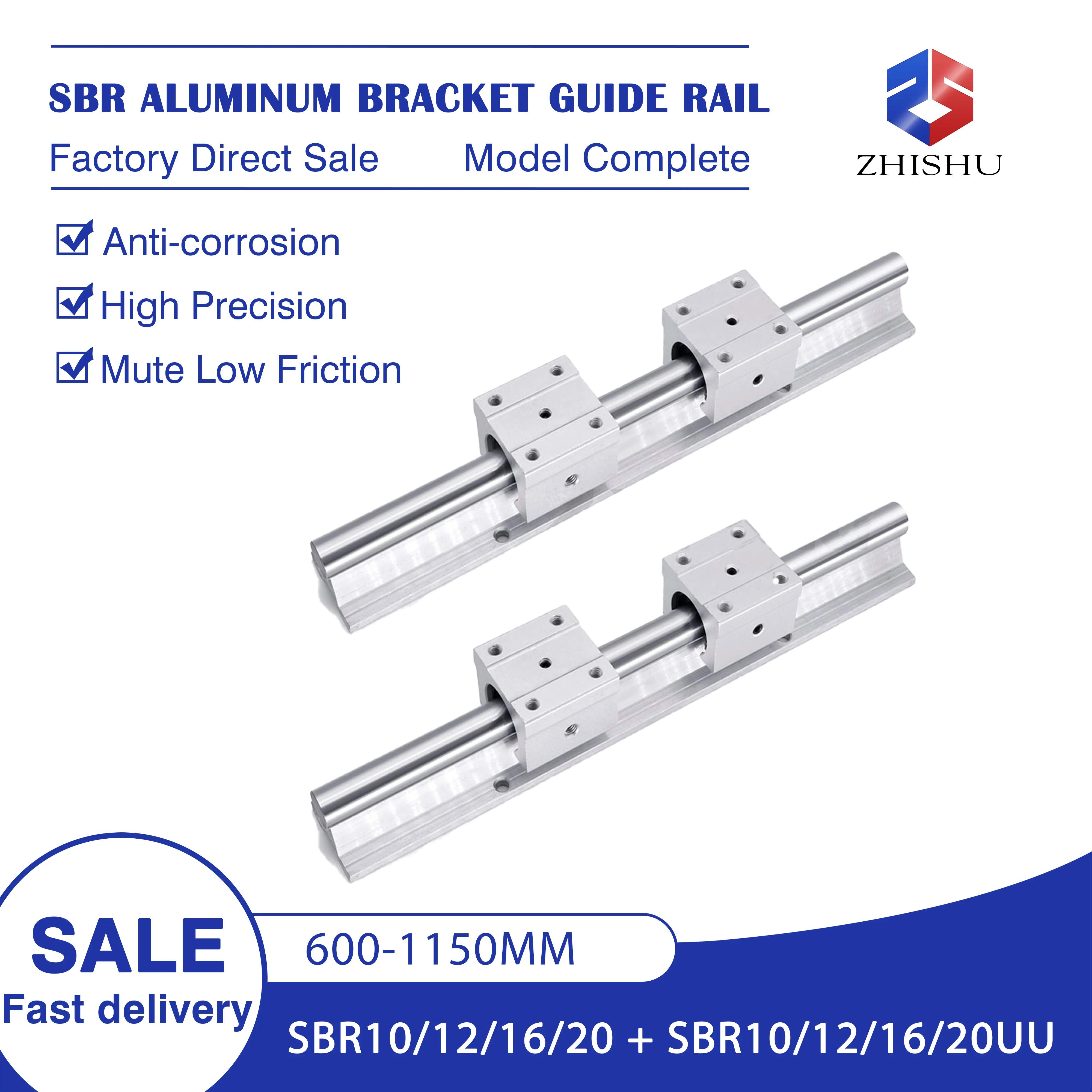 

SBR10 SBR12 SBR16 SBR20 600 - 1150 mm Fully Supported Linear Guides Rails With SBR12UU SBR16UU SBR20UU Bearing Block CNC Part