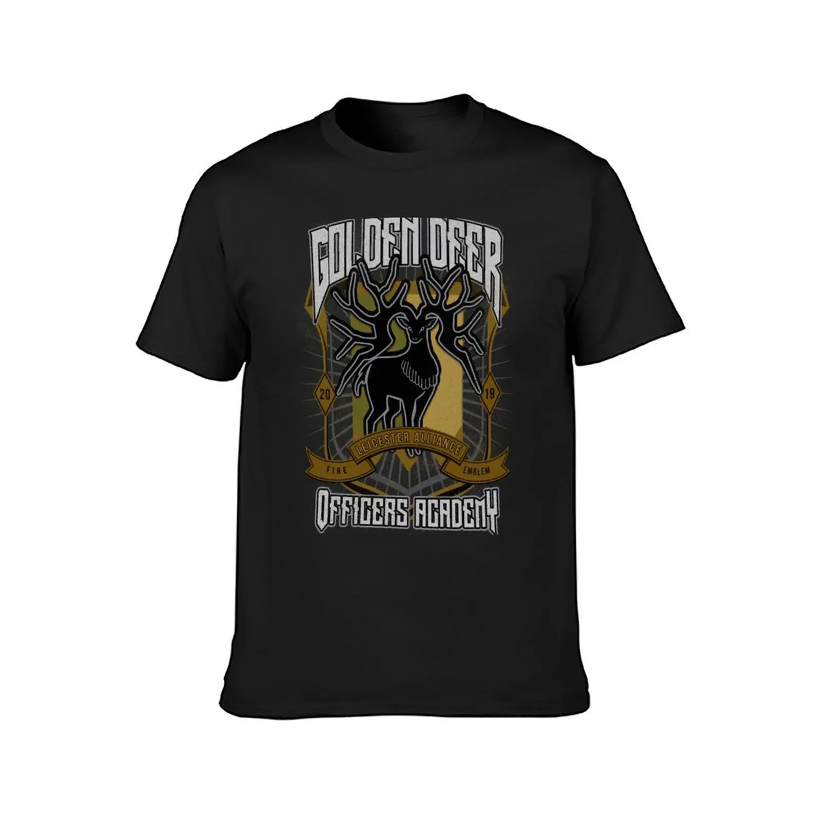 Футболка с изображением золотого оленя Креста корейские модные быстросохнущие