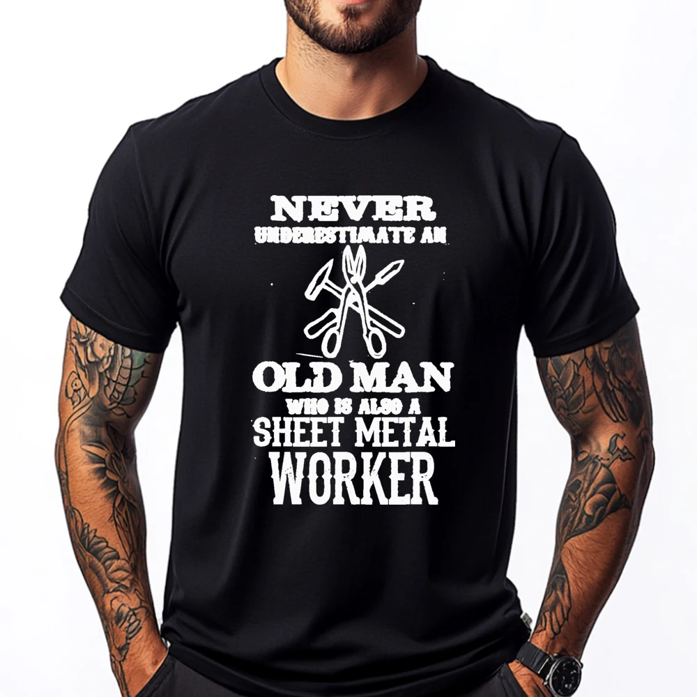 Фото Old Union Sheet Metal Worker Гордый Union Worker Футболки с 3d принтом Мужская мужская одежда Футболки для мужчин Классическая мужская футболка №1