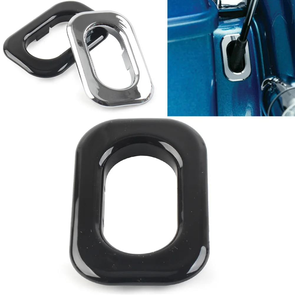 

Chrome/Black Motorcycle Antenna Hole Accent Cover For Harley Davidson Street Glide Road King Glide