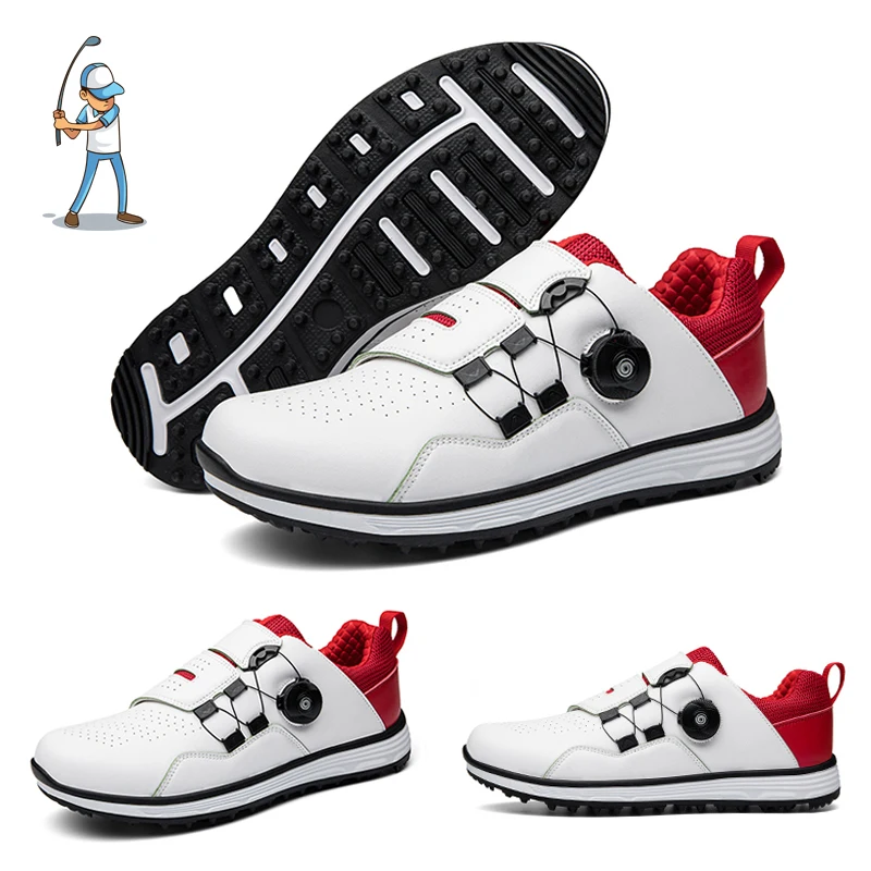 

Водонепроницаемая обувь для гольфа, мужские удобные кроссовки для гольфа, уличная прогулочная обувь, нескользящая женская спортивная обувь с быстрой шнуровкой для игры в гольф