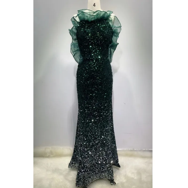 

Женское сексуальное Бандажное платье из вискозы, элегантное облегающее платье с запахом на груди, обтягивающее длинное платье без рукавов с блестками