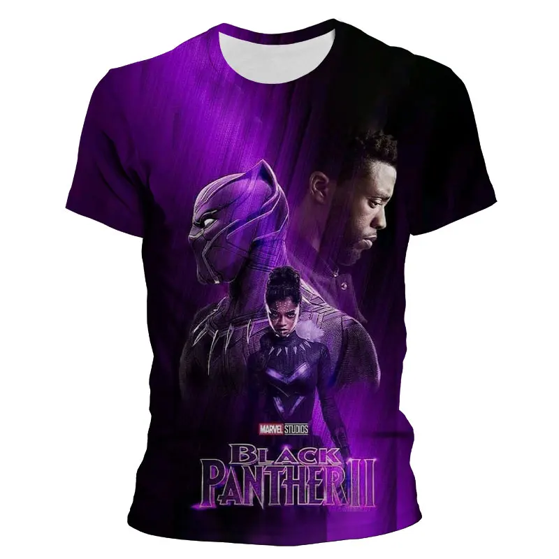 

Summer T Shirt For Men Marvel Black Panther 3D Print Cool Boy Girl Kids Clothing Harajuku Style Oversized Women T-shirts