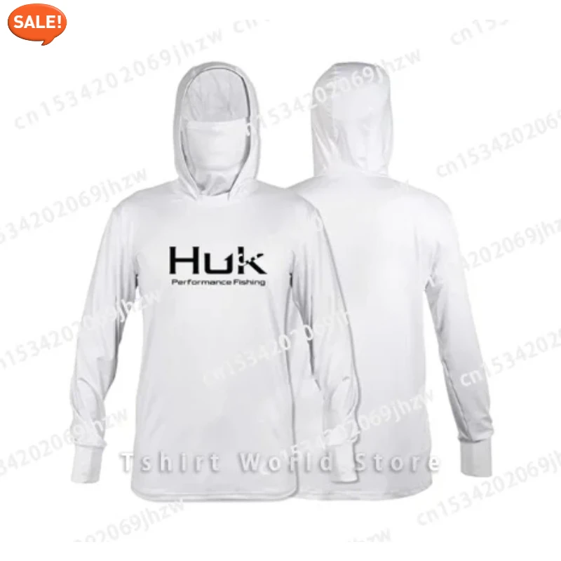 Фото Мужская рыболовная рубашка HUK 2025, однотонная, с длинным рукавом, UPF50+, быстросохнущая, легкая, тонкая, дышащая, для активного отдыха на природе №4