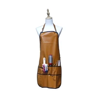 professional barber apron with pockets leather waterproof pu hairdressing apron cape barber hair cutting cloth barber hair apron