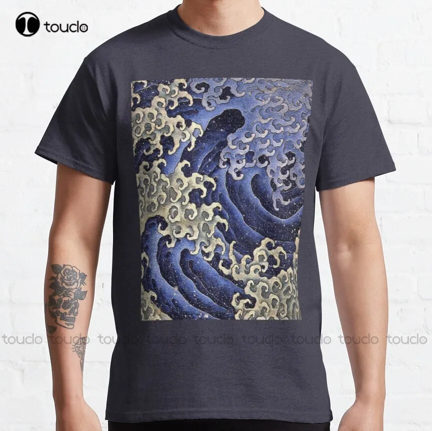 

Hokusai. Masculine Wave. Classic T-Shirt Custom Tshirts Custom Aldult Teen Unisex Digital Printing Tee Shirt Xs-5Xl New Cotton