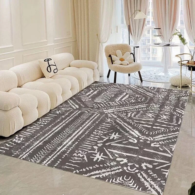 Современный ковер с геометрическим рисунком в стиле бохо для декора гостиной