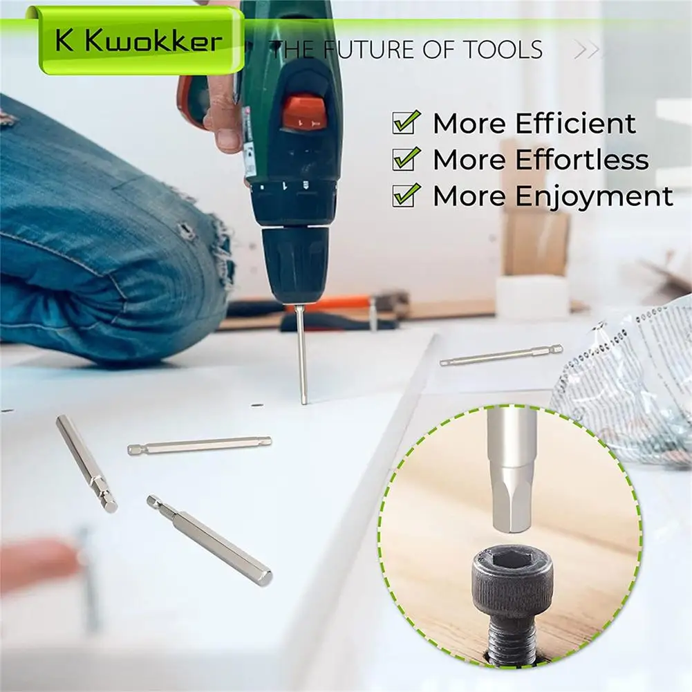 

10pcs Hex Head Allen Wrench Drill Bits Set 100mm Multiple Size Allen Screwdriver Bit Magnetic Tip Hex Key Screwdriver Socket Bit