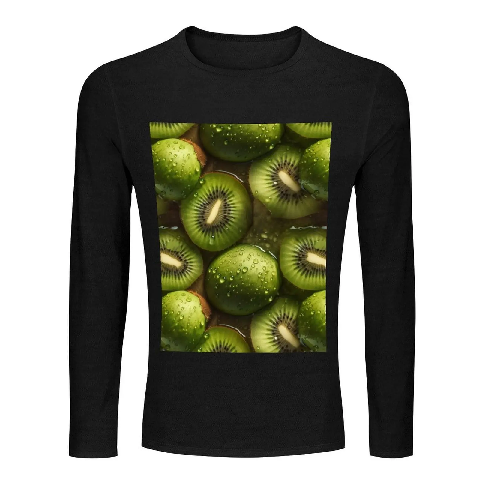 Длинная футболка с блестящими фруктами киви суперреализм рубашка животным