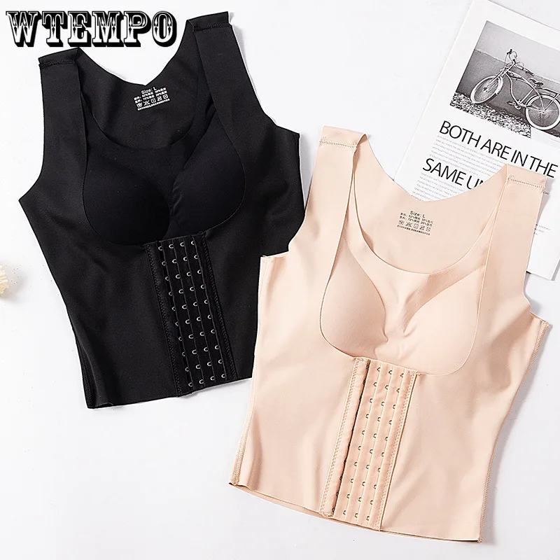 

Waist Trainer Body Shaper Women Shapewear Belly Belt Solid Bust-breasted Vest Dropshipping Wholesale Waist Trainer Tank Top