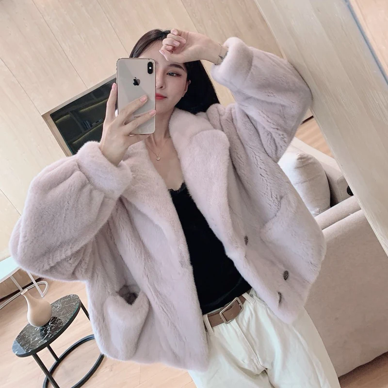 New Imported Whole Mink Fur Female Mink Short Mink Fur Coat Profile Fur Coat