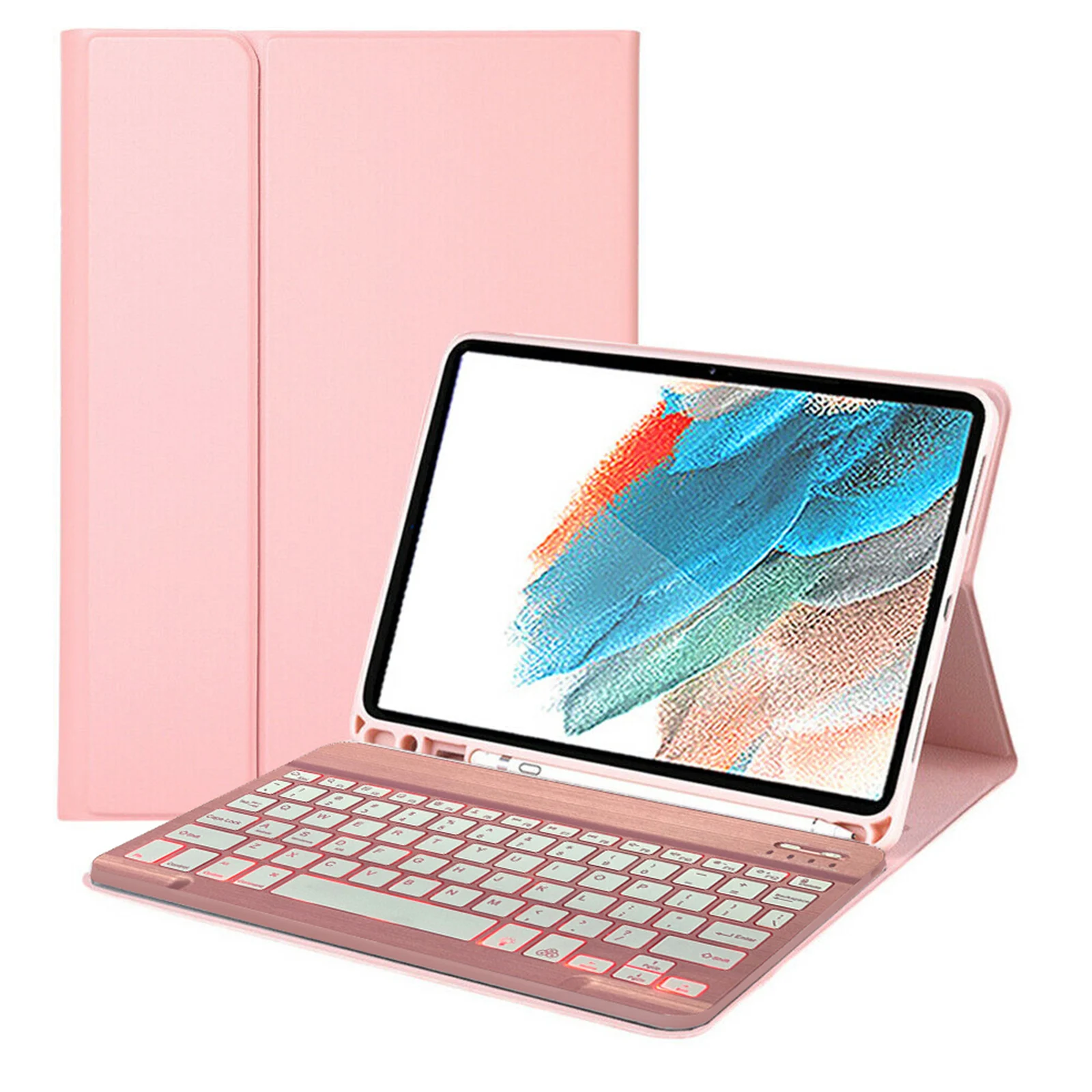 

Чехол для планшета с беспроводной клавиатурой и подсветкой для Samsung Galaxy Tab S6 Lite 10,4 2020, кожаный чехол для Samsung Tab S6 Lite P610 P615