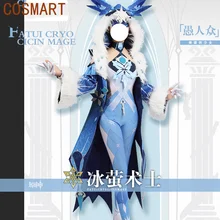COSMART Game Genshin Impact Fatui Cryo Cicin Mage Suit Elegant Jumpsuits Uniform Cosplay Costume Party Outfit Cos Clothing 