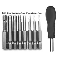 8pcs hex head screwdriver magnetic bit 14 inch hex shank h1 5 h8 w 1 handle s2 alloy steel electric screwdriver drill