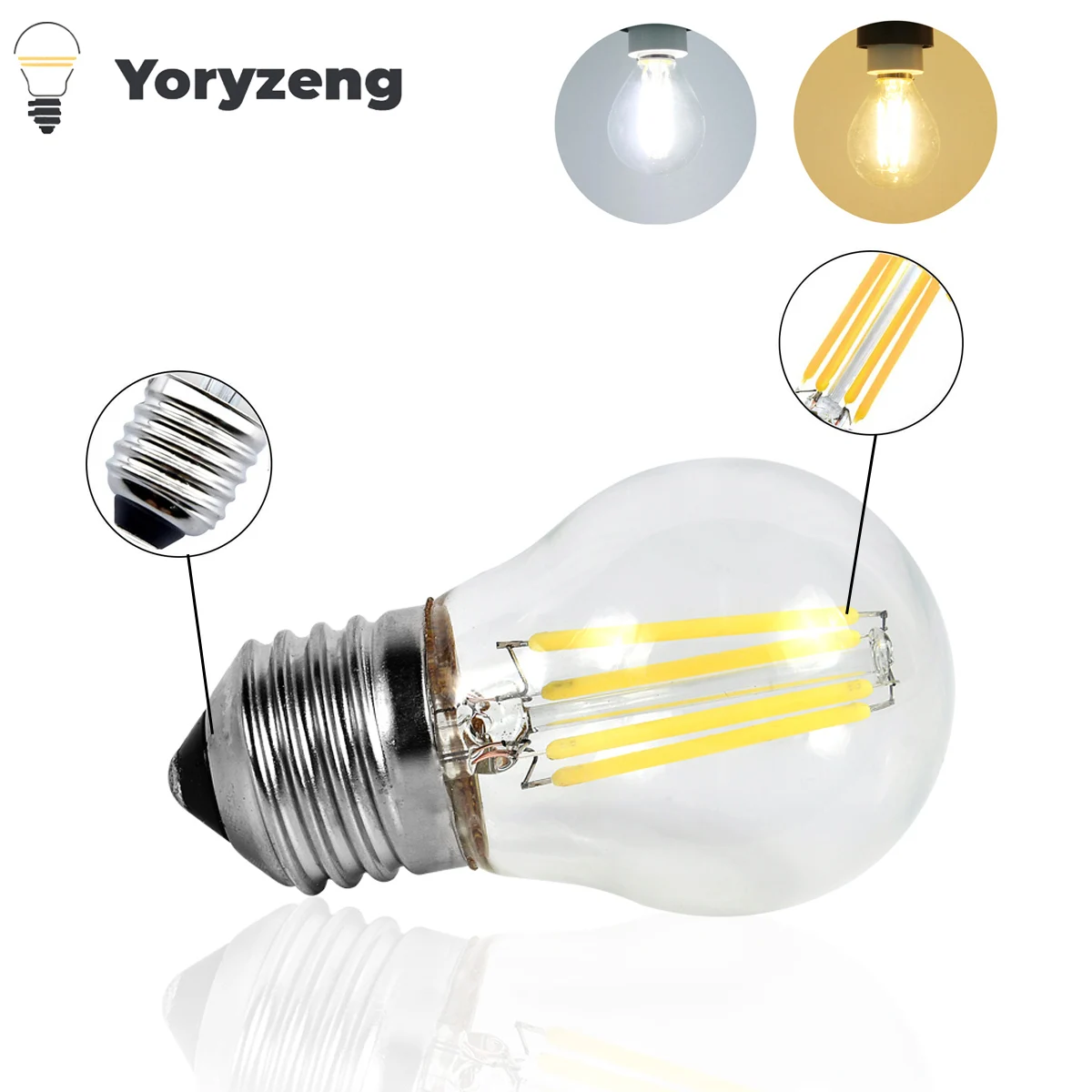 Винтажная лампа накаливания E27 220 В 2 Вт 4 6