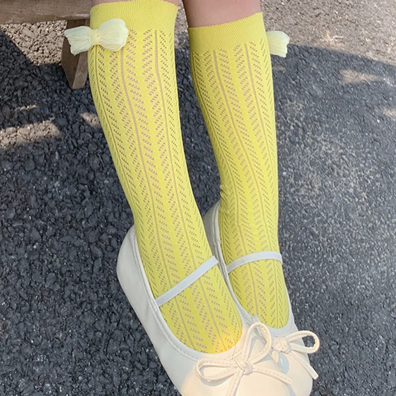 

Женская Осенняя одежда, дышащие Повседневные носки с вырезом и бантом для маленьких девочек, Товары для малышей, одежда