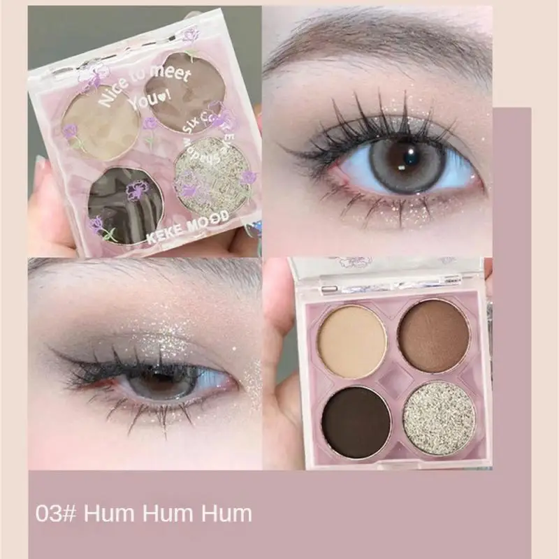 

1pcs Small Flowers Eye Shadow Plate Quad Versatile Daily Light Makeup Earth Tone Color Pearlescent Matte Delicate Makeup Product
