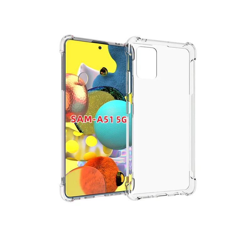 

For Samsung Galaxy A51 5G mobile phone case transparent all-inclusive TPU four-corner anti-fall silicone protective cover soft