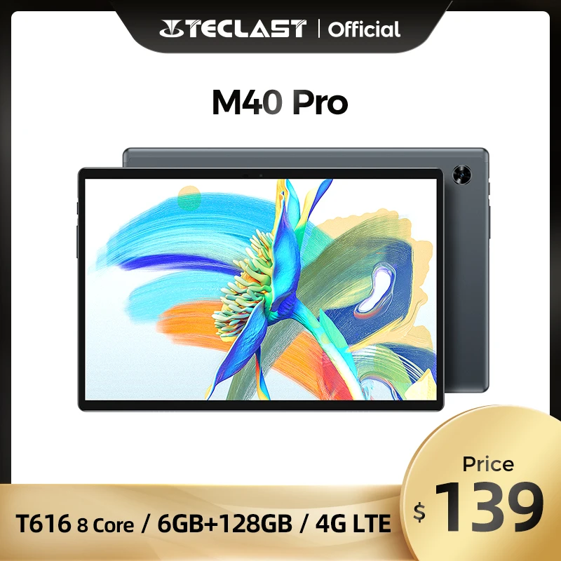 Планшет Teclast M40 Pro 10 1 дюйма Android 11 1920x1200 6 ГБ ОЗУ 128 Гб ПЗУ - Цена: 167.63