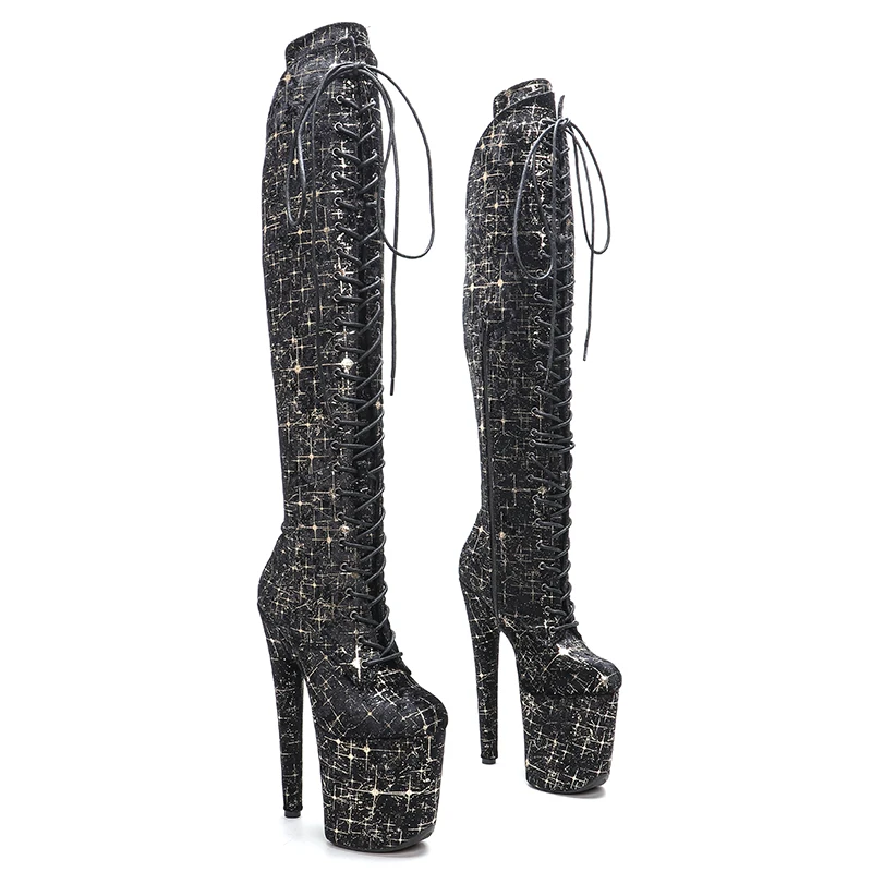 Leecabe 20CM/8inches Pole dancing shoes High Heel platform Pole Dance boots