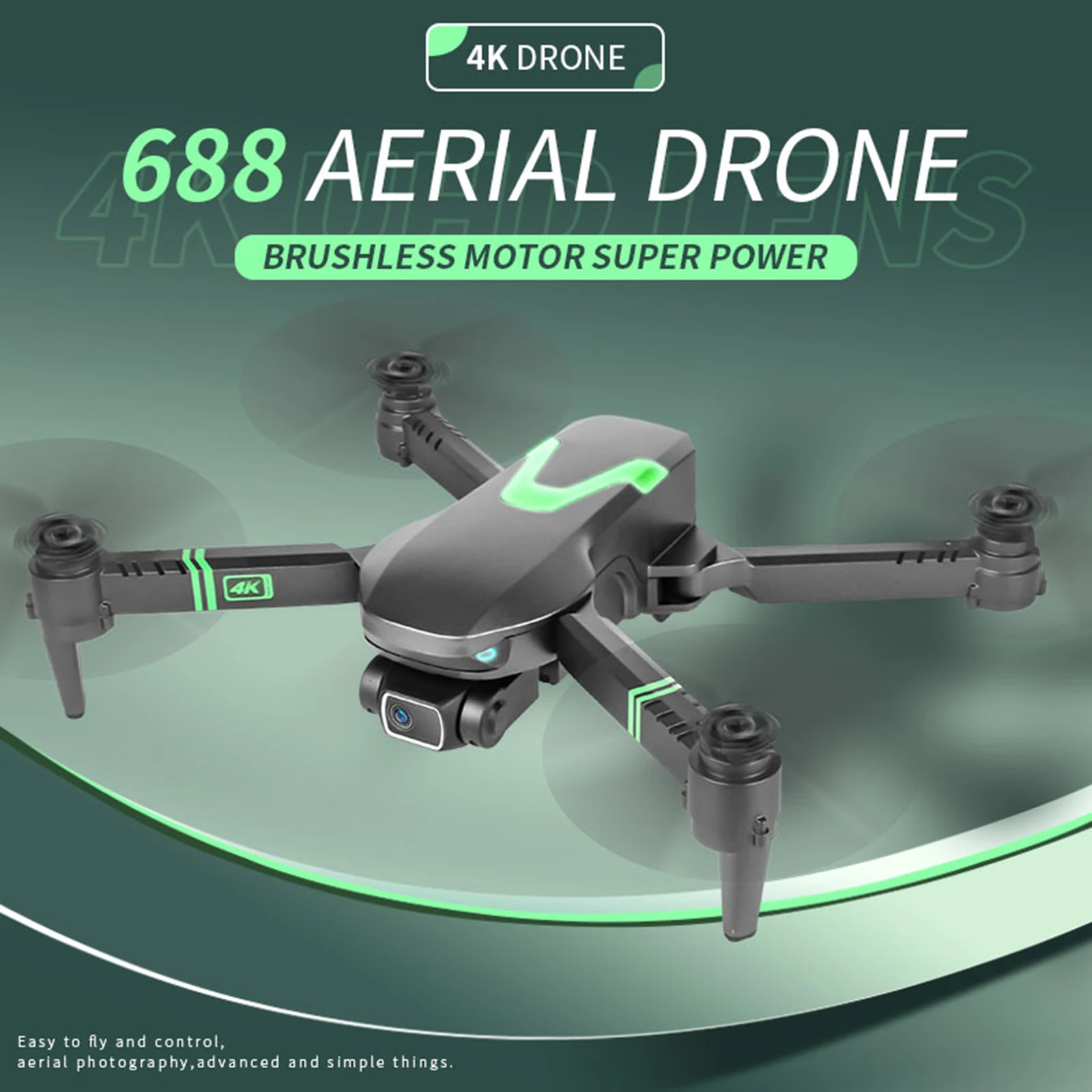 

CD688 RC Drone 4K HD Dual Camera Headless Mode Foldable FPV Quadcopter with Battery Easy Auto Return Home Automatic Hover
