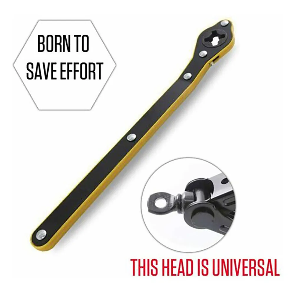 

1pc New 34cm Car Scissor Ratchet Wrench High Carbon Steel + 1 X Adapter Fit Garage Tire Wheel Lug Wrench Handle Repair Tool