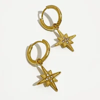 perisbox romantic rhinestone starburst drop earring golden stainless steel earrings for women girls birthday gifts jewelry