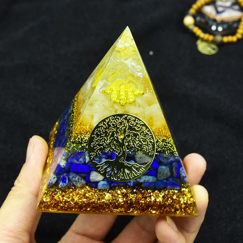 Natural Energy Crystal Orgone Pyramid Crystal Repel Evil Spirits Home Decor Orgonite Fengshui Yoga Meditation Jewelry