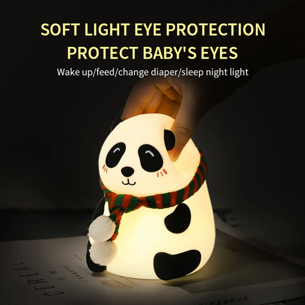 

Animal Night Light Panda Silicone Lamp Bedroom Decor Gift LED Colorful Pat Night Light Suitable For Children
