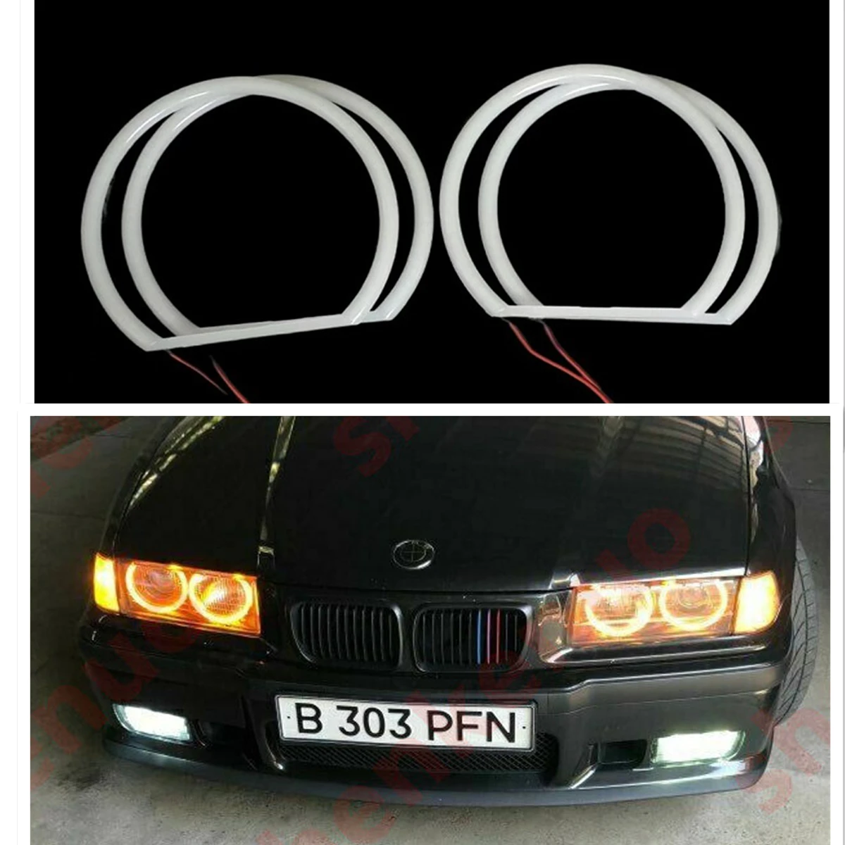 

4Х131ММ Желтый.бурштин.красный.синий.зеленый. Кольцо Halo Cotton Light SMD LED Angel Eyes для BMW E36 E38 E39 E46
