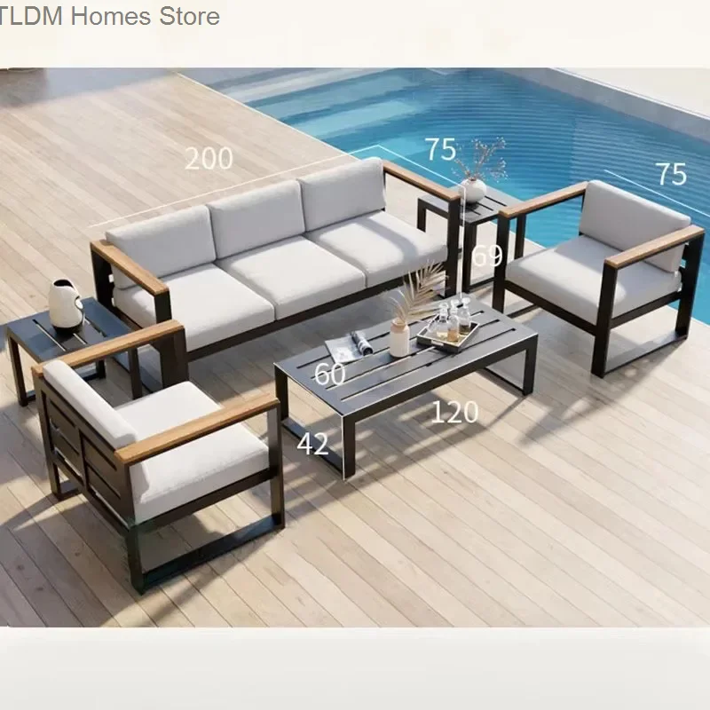 Садовые диваны из алюминиевого сплава водонепроницаемая Солнцезащитная мебель