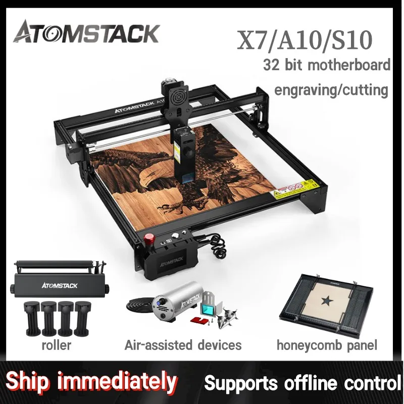 

New ATOMSTACK X7 A10 S10 PRO 50W Desktop Laser Engraving Machines DIY Printer Cutter Metal Wood Acrylic CNC Router Engraver