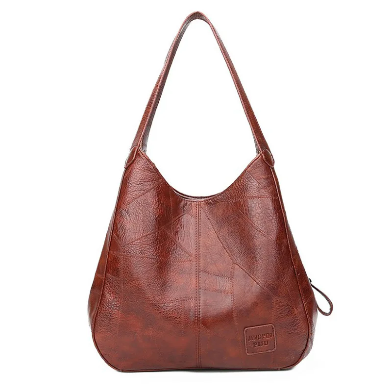 

Vintage Women's Tote Bag High Quality Soft Pu Leather Ladies Handbags Large Capacity Multi-compartment Design Women Shoulder Bag