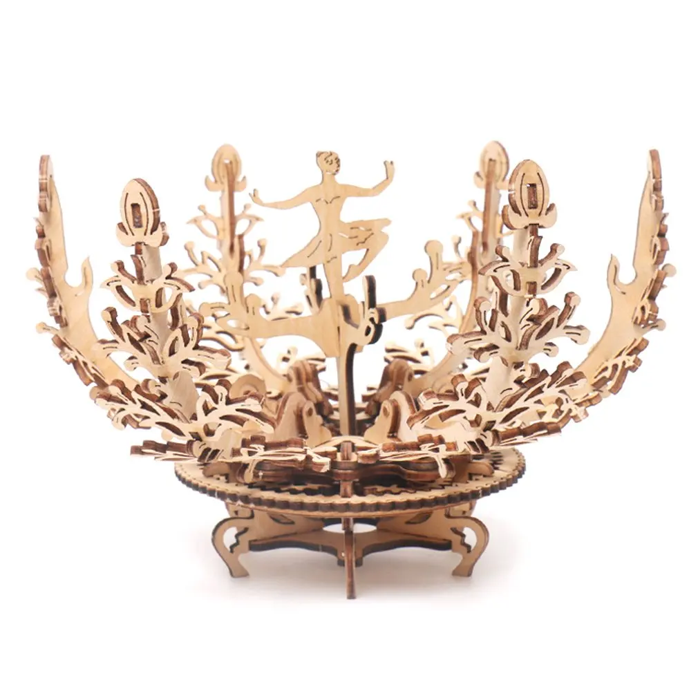 

Деревянная механическая передача креативная сборка «сделай сам» Женская Цветочная передача вращающаяся модель комплект подарок для девуш...