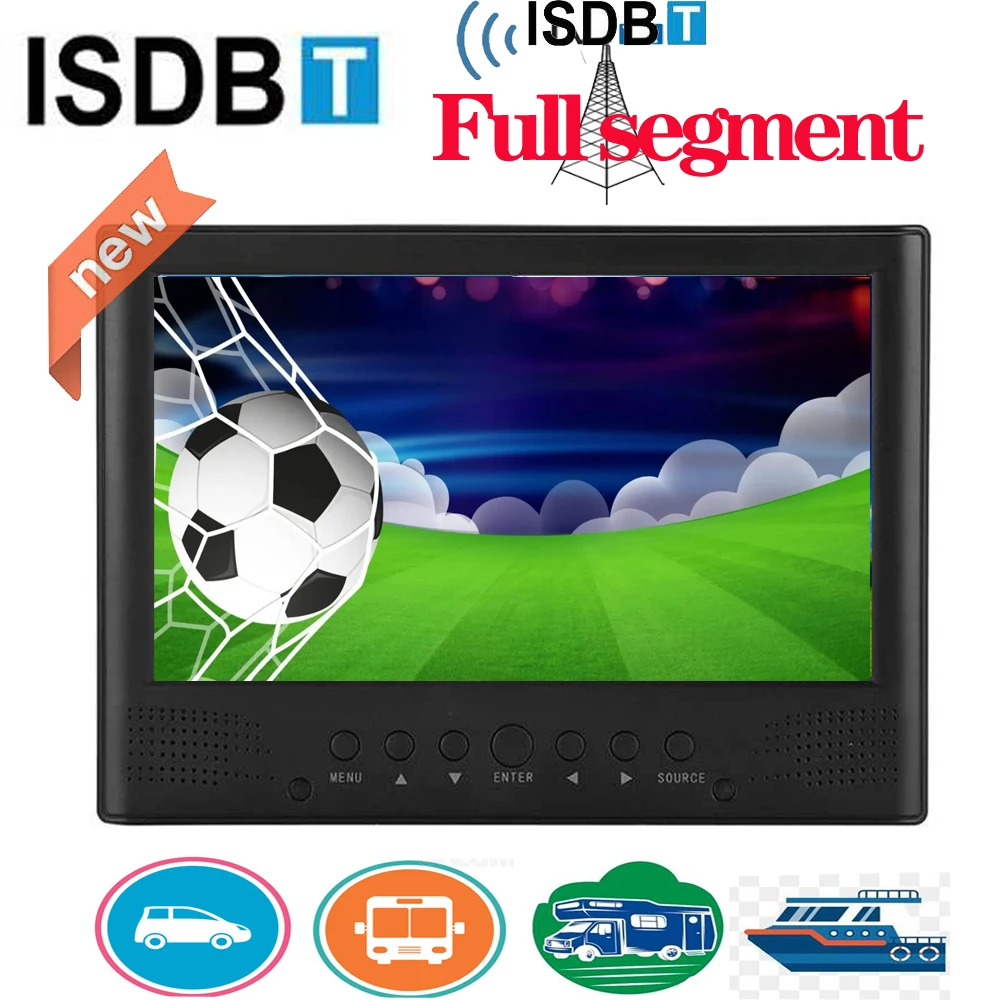 Leadstar 9 Inch Digital Mini Tv With ISDB-T 1024x600 Reslution Portable Tv H265/Hevc Dolby For Home Car Boat Outdoor Brazil Peru