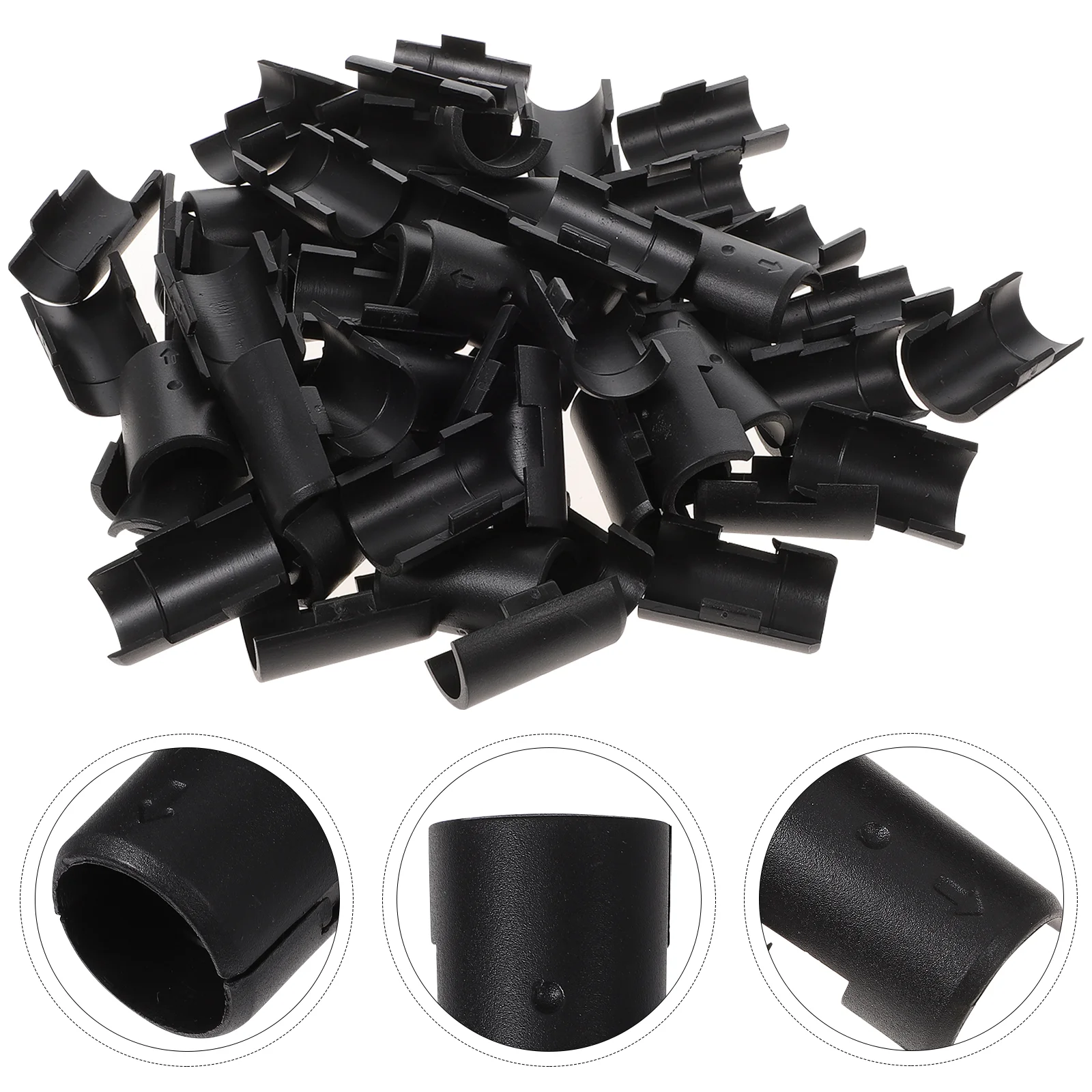 

32 Pairs Anti-static Wire Shelfing Shelf Lock Clips Split Shelf Sleeves (Black)