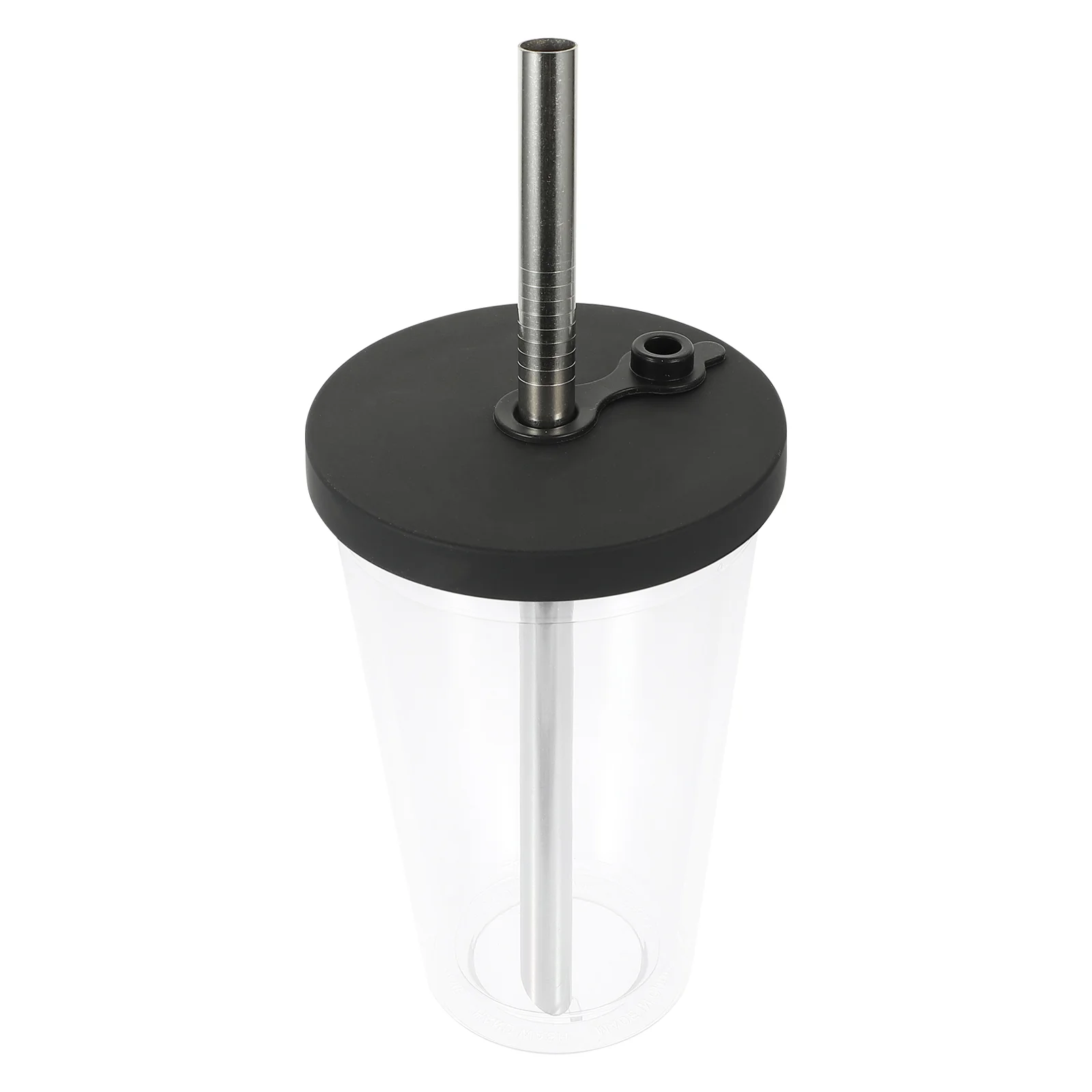 

Milk Tea Cup Double Layered Reusable Water Transparent Straw Bubble Container Beverage Serving