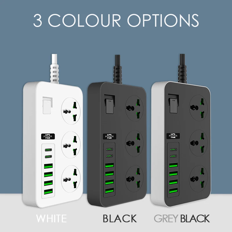 XKL крутая черная высокомощная полоса с переключателем 2 PD Быстрая зарядка + 4