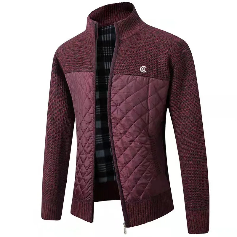 Golf Apparel Spring And Autumn Cardigan Sweater Coat Men's Golf Patchwork Zipper Sweater Casual Knit Men's Jacket Cotton Coat