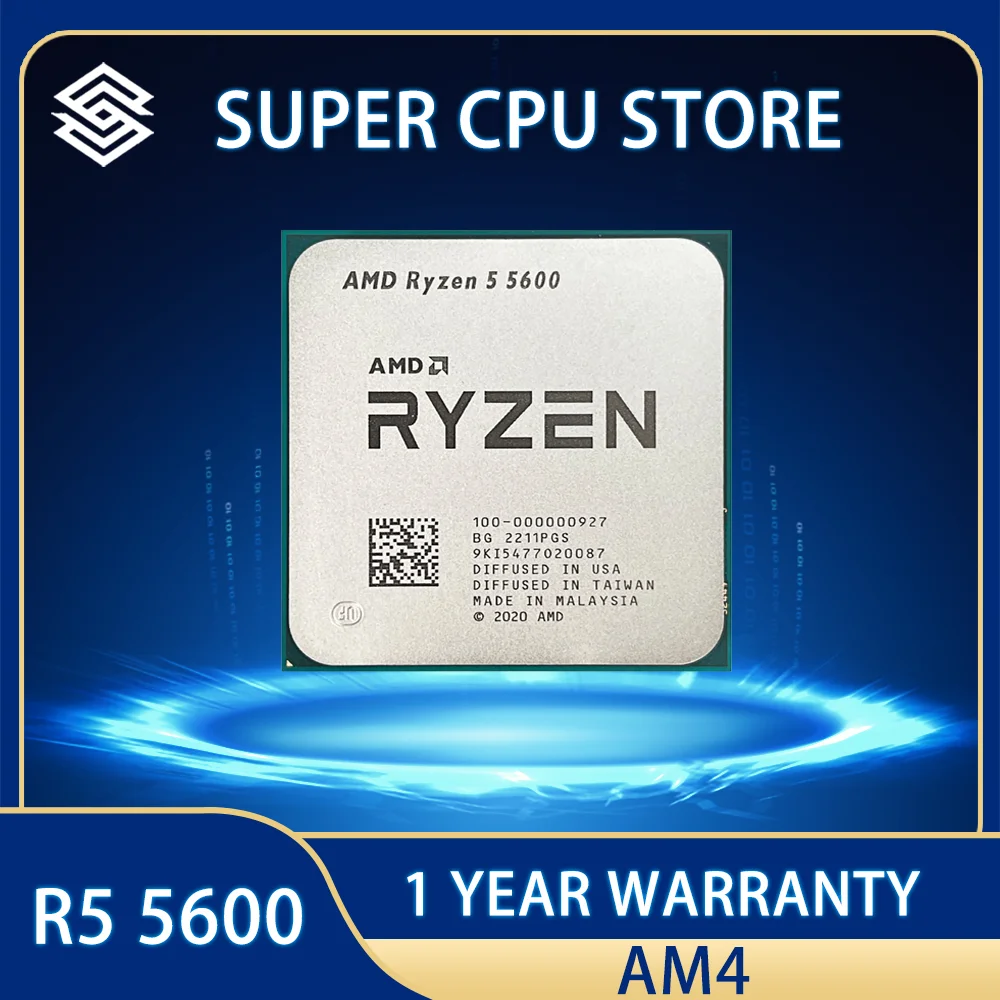 

Процессор AMD Ryzen 5 5600 R5 5600 3,5 ГГц шестиядерный двенадцатипоточный процессор 7 нм L3 = 32M 100-000000927 разъем AM4