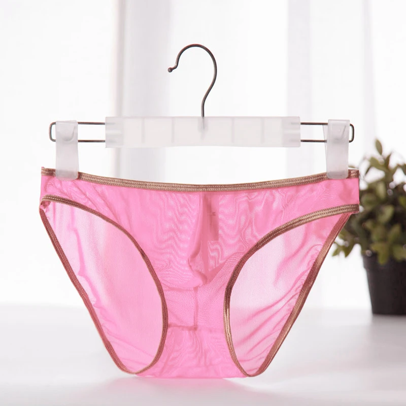 Men Underwear Sexy Low Waist Bikini Slip Homme Thin Breathable Mesh Classic Basics Briefs U Convex Pouch Lingerie Underpants