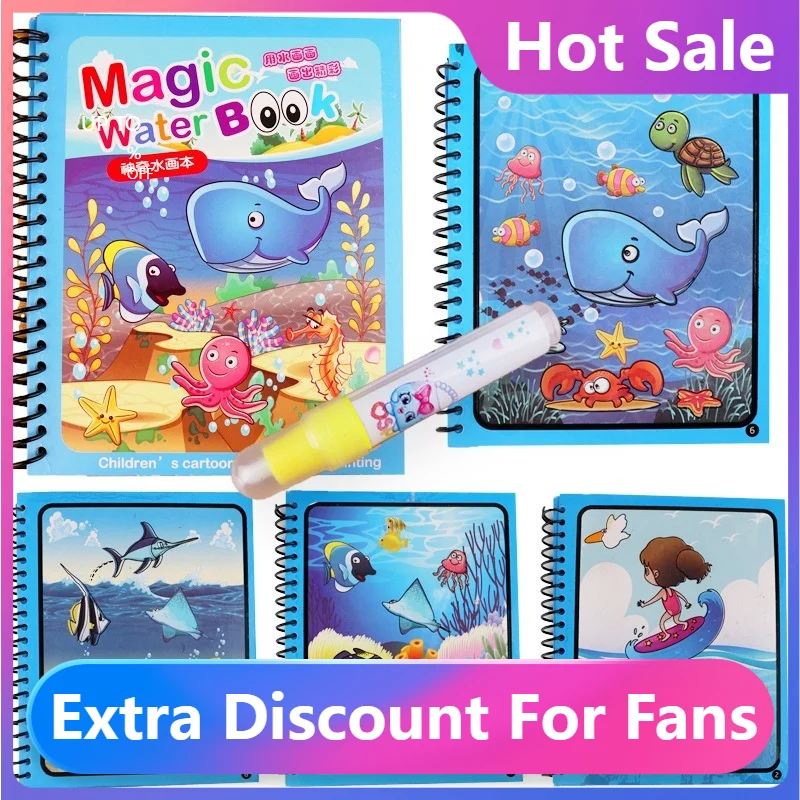 

Новая книга для рисования водой, раскраска, волшебная ручка, рисование, доска для рисования для детей, игрушки, подарок на день рождения, мно...