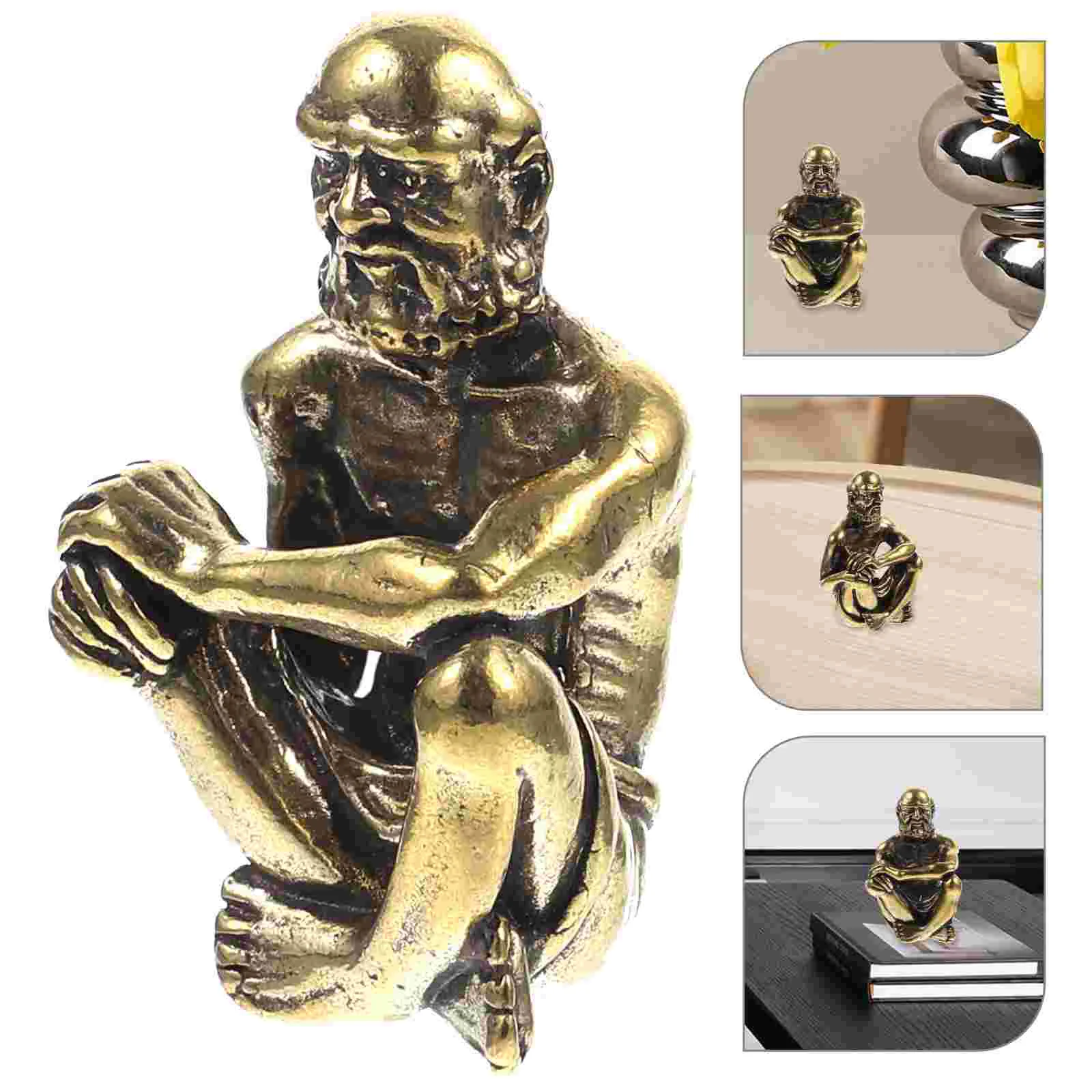 

Wear-resistant Copper Figurine Desktop Bodhidharma Decoration Detailed Copper Figurine