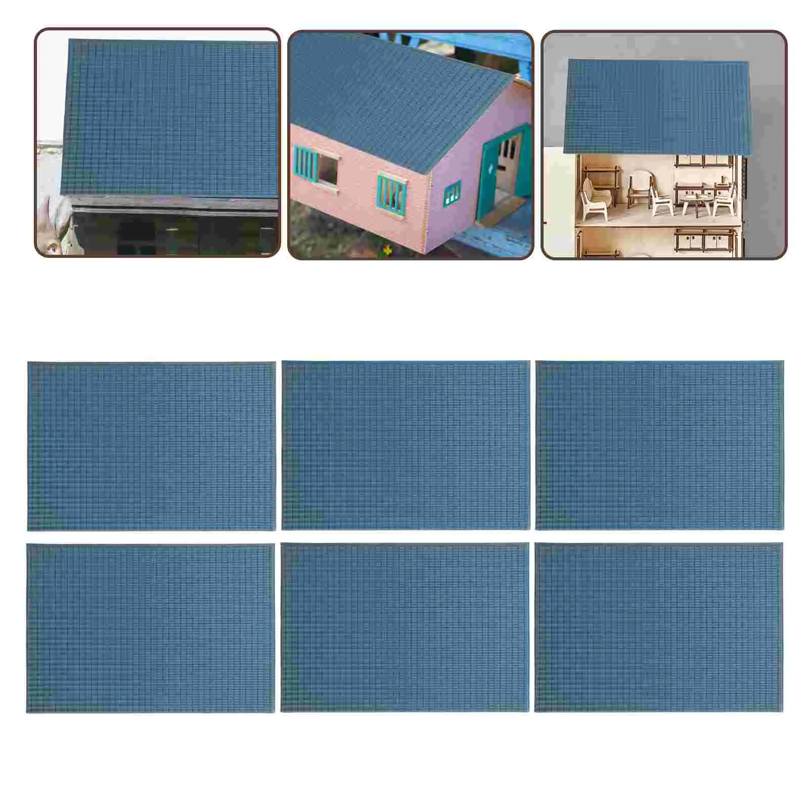 

6 Sheets Wooden Decor Mini Roof Tile House Decoration Kids DIY Tiles Simulated Small Fake Models Lifelike Miniature